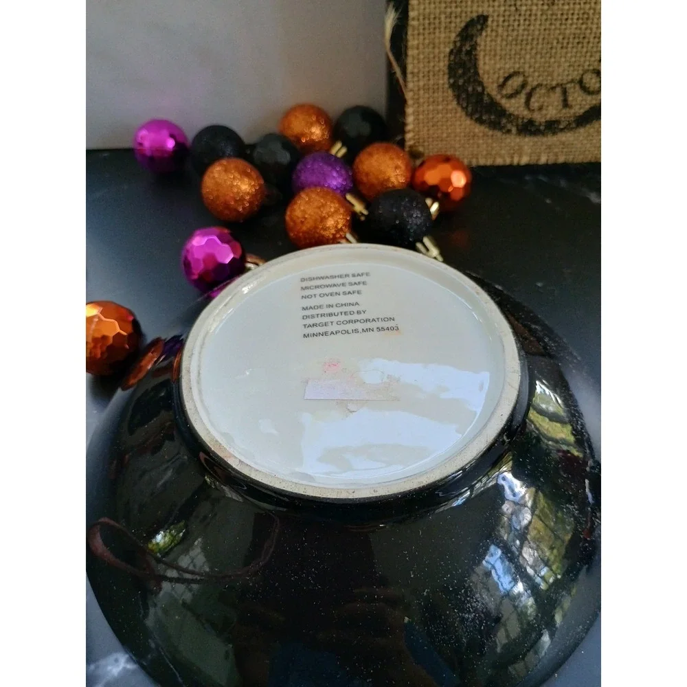 New Halloween Bowl With 2 Spreaders Black‎ Orange Pumpkin Target